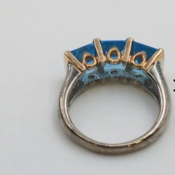 ❤️Estate Vintage London Topaz Sterling ring, size 5.75 - Picture 4 of 7